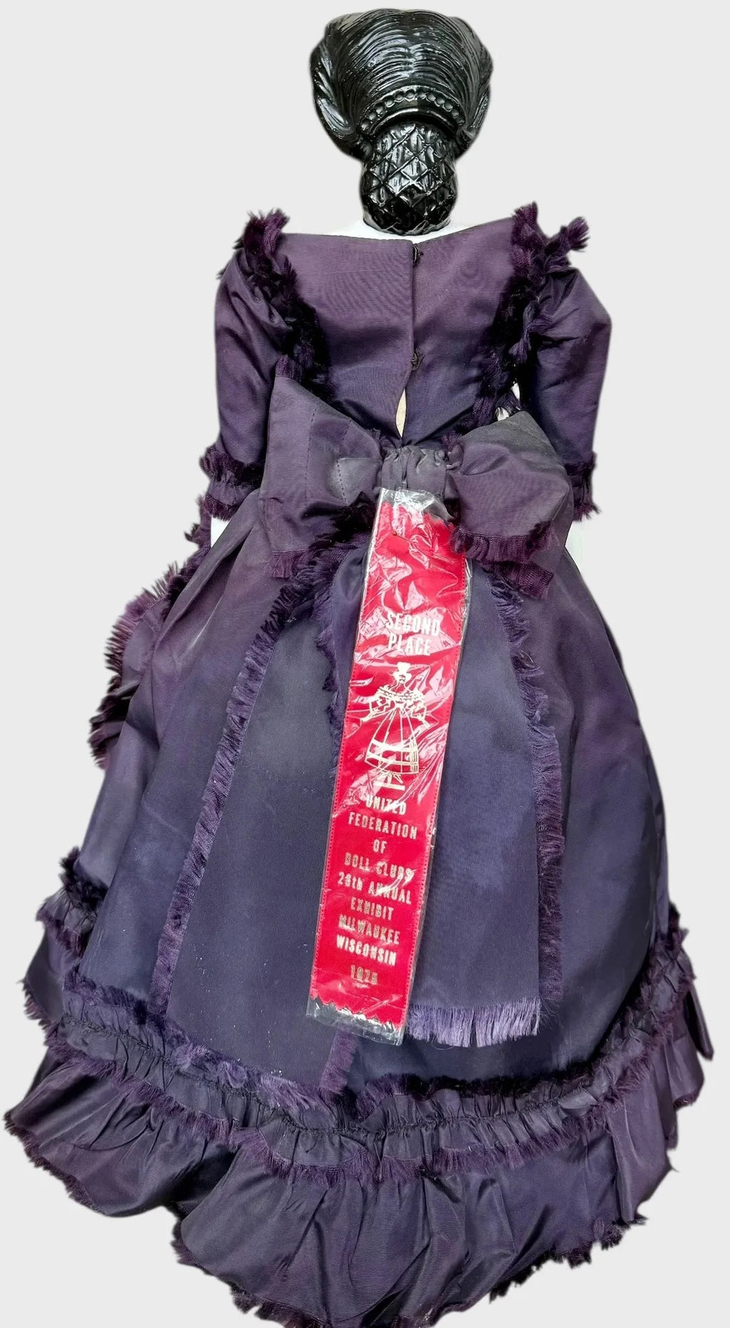 Rare Early China Head Doll w Spit Curls on Side, Comb and Snood