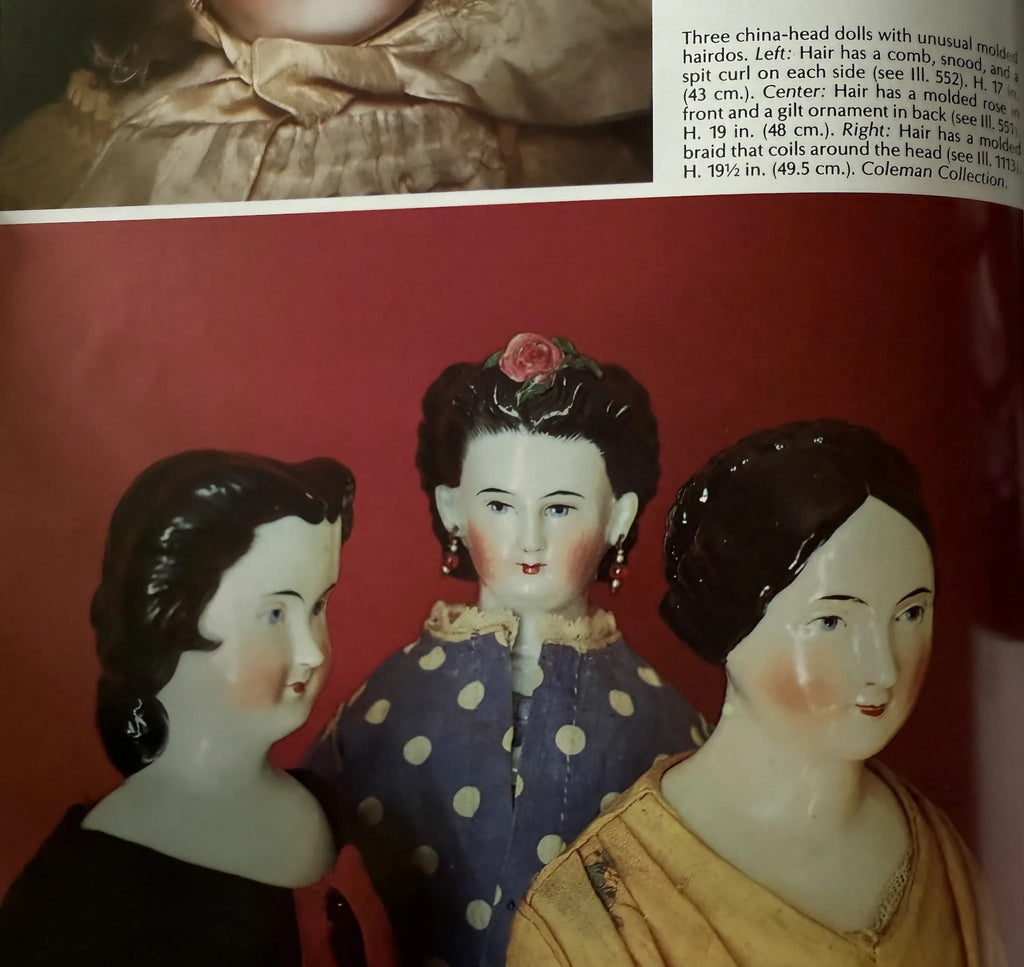 Rare Early China Head Doll w Spit Curls on Side, Comb and Snood