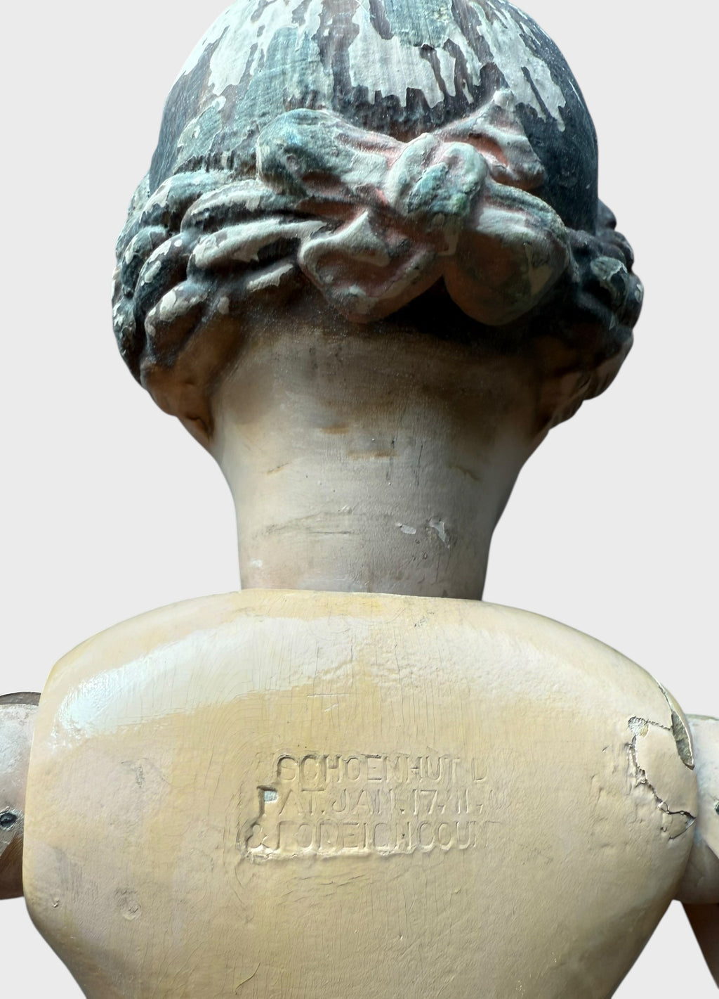 Antique Early Incised Mark Schoenhut 16" 102 Girl Wood Doll with Braid