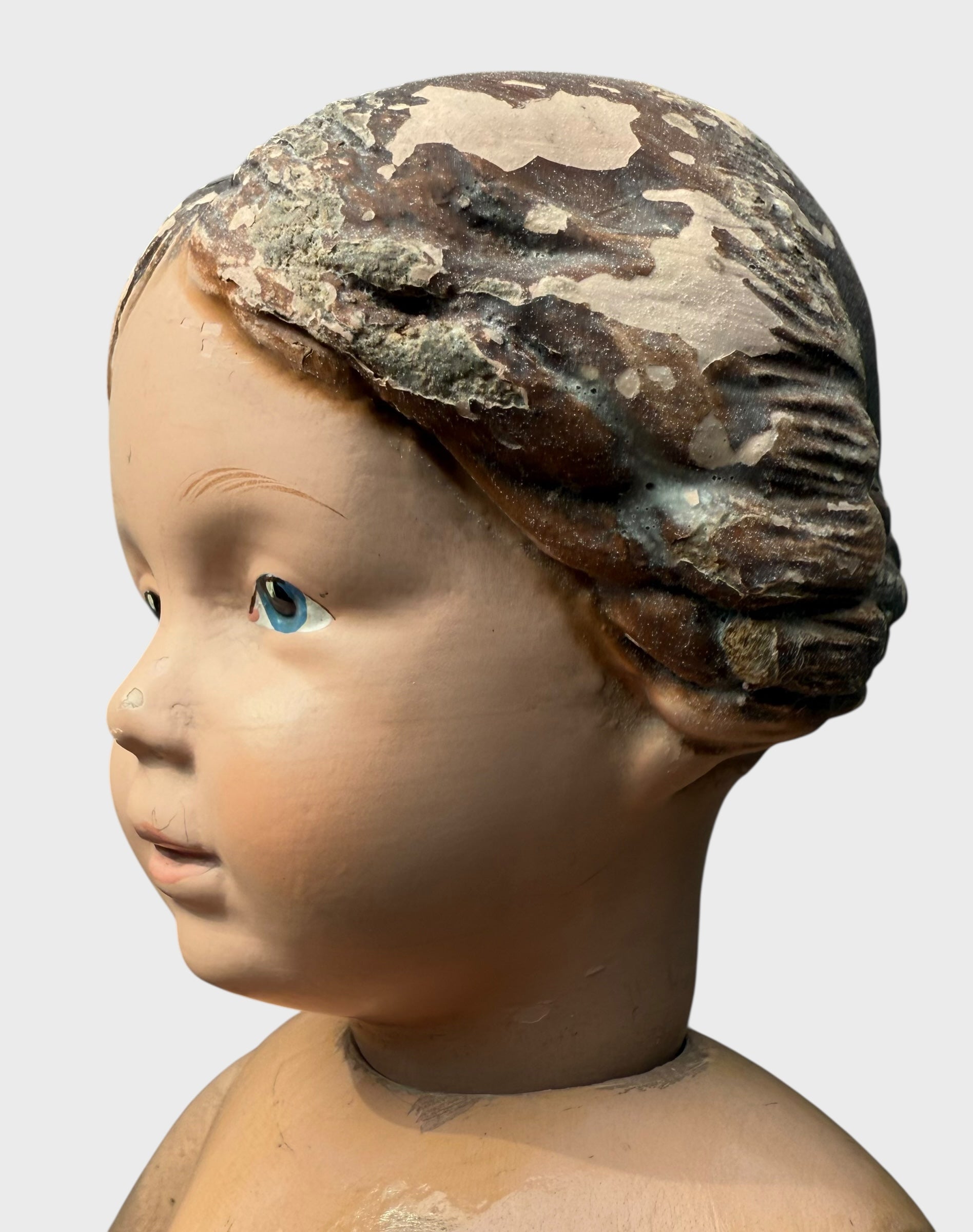 Antique Early Incised Mark Schoenhut 16" 102 Girl Wood Doll with Braid