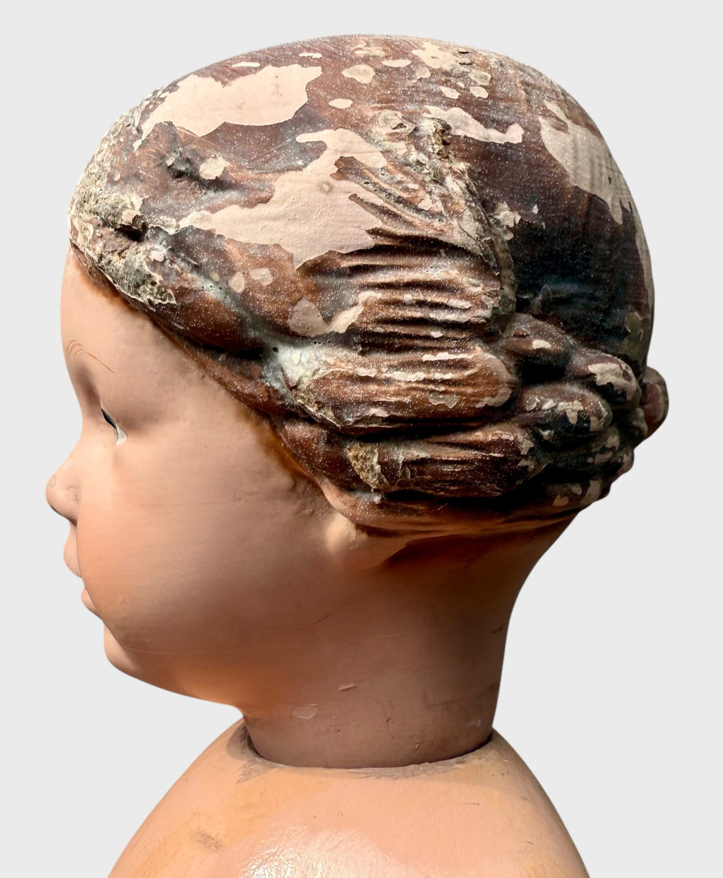 Antique Early Incised Mark Schoenhut 16" 102 Girl Wood Doll with Braid