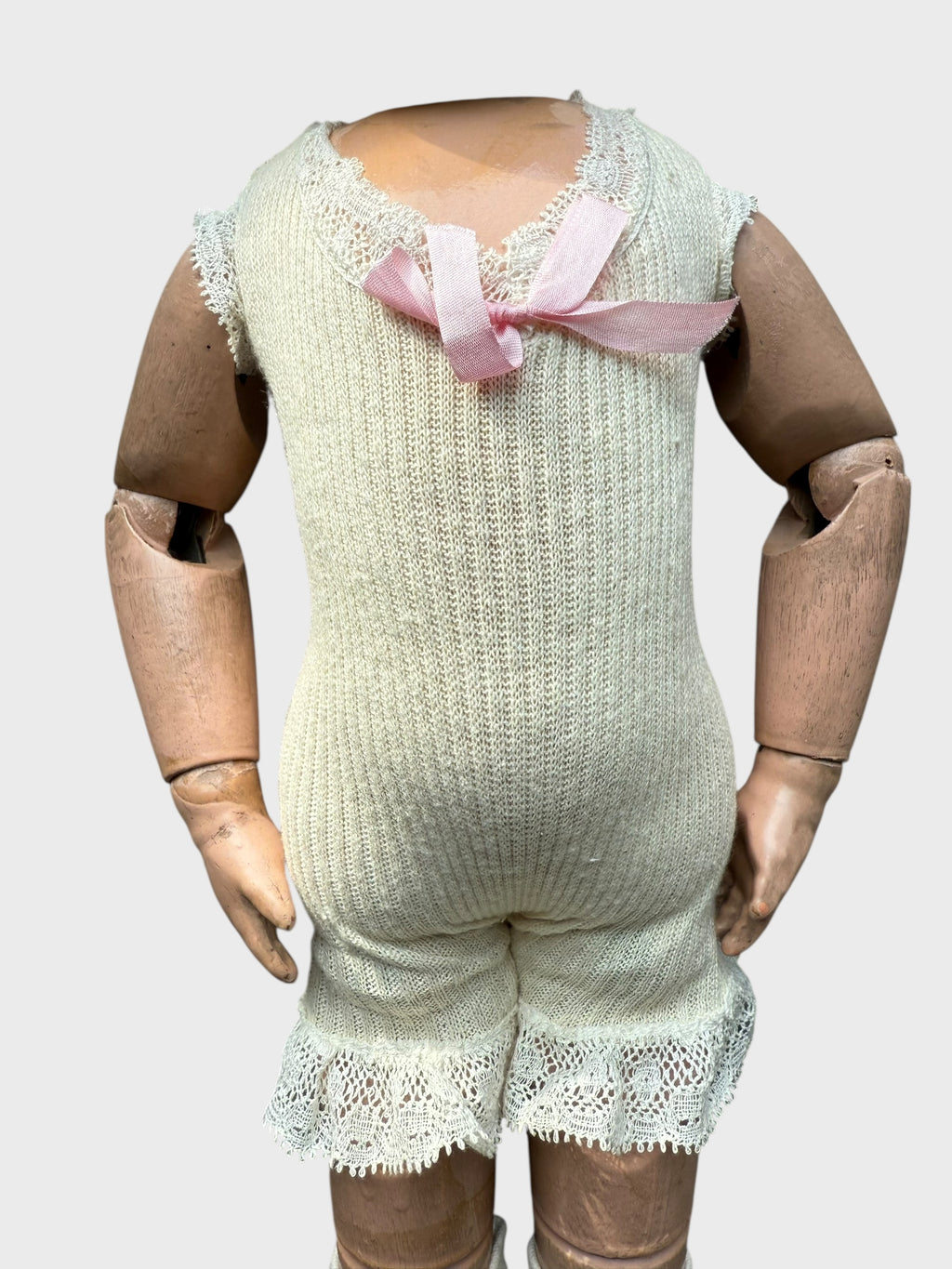 Antique Early Incised Mark Schoenhut 16" 102 Girl Wood Doll with Braid